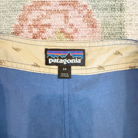 Mens Patagonia Wavefarer Board Shorts Stripe Size 34 9in Inseam Swimsuit - Picture 6 of 7